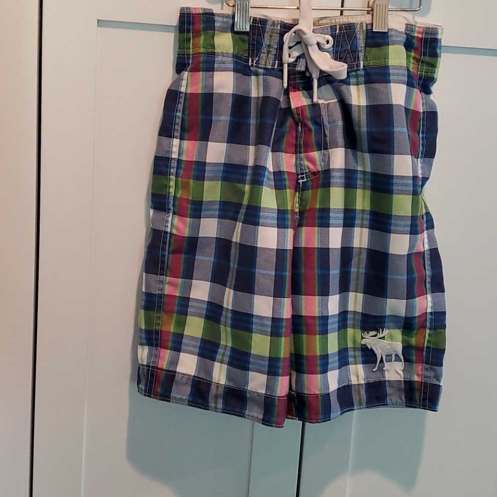 Boys Abercrombie Kids Plaid SWIM Trunk Size M
